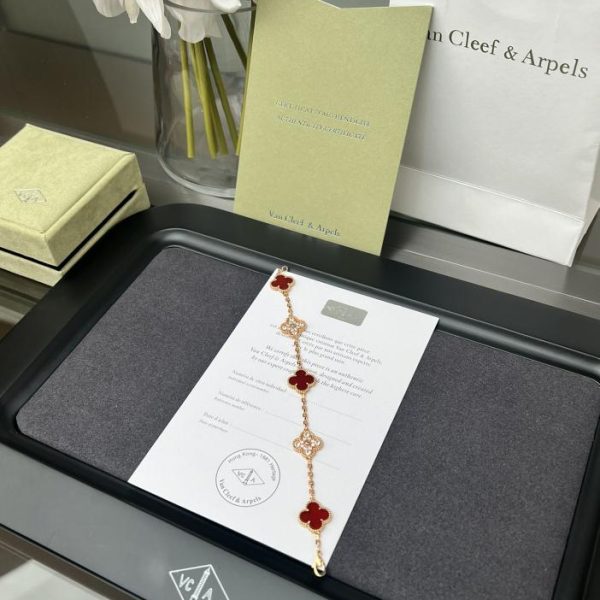 réplica,joyas,joyería,1:1,replica,fake,lujo,barato [Versión superior] Collar clásico de trébol de cuatro hojas de Fritillaria blanca grande de Van Cleef & Arpels