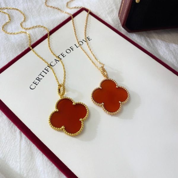 réplica,joyas,joyería,1:1,replica,fake,lujo,barato [Versión superior] Collar clásico de trébol de cuatro hojas de cerámica azul con flor grande de Van Cleef & Arpels
