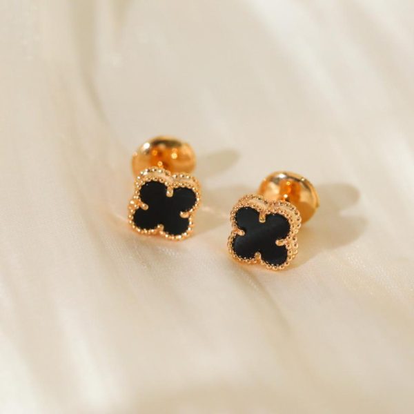 réplica,joyas,joyería,1:1,replica,fake,lujo,barato [Versión superior] Minipendientes con trébol de cuatro hojas de Van Cleef & Arpels
