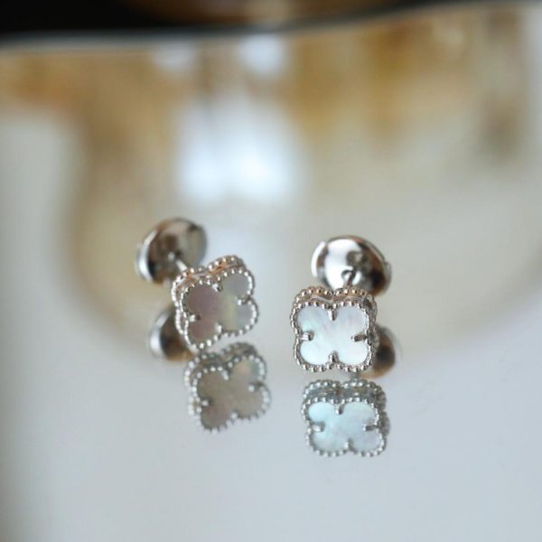 réplica,joyas,joyería,1:1,replica,fake,lujo,barato [Versión superior] Minipendientes con trébol de cuatro hojas de Van Cleef & Arpels