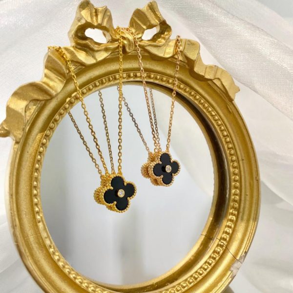 réplica,joyas,joyería,1:1,replica,fake,lujo,barato [Versión superior] Collar de una sola flor con trébol de cuatro hojas de Van Cleef & Arpels PureAlhambra