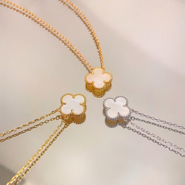 réplica,joyas,joyería,1:1,replica,fake,lujo,barato [Versión superior] Collar clásico de trébol de cuatro hojas con una sola flor de Van Cleef & Arpels