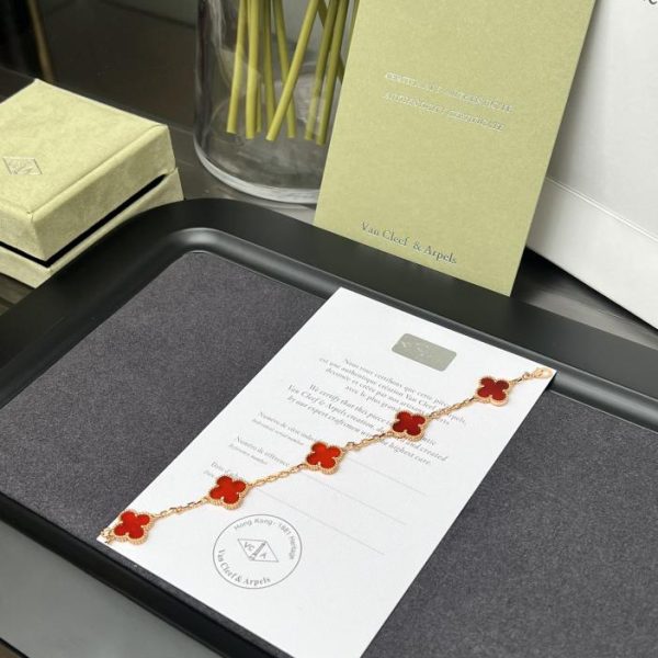 réplica,joyas,joyería,1:1,replica,fake,lujo,barato [Versión superior] Pulsera clásica de cinco flores de Van Cleef & Arpels