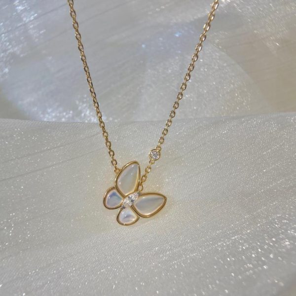 réplica,joyas,joyería,1:1,replica,fake,lujo,barato [Versión superior] cadena de clavícula de encaje floral vca