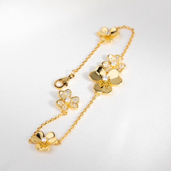 réplica,joyas,joyería,1:1,replica,fake,lujo,barato [Versión superior] Pulsera de cornalina con una sola flor de Van Cleef & Arpels