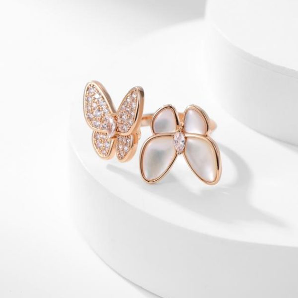 réplica,joyas,joyería,1:1,replica,fake,lujo,barato [Edición Premium] Van Cleef & Arpels Mariposa Fritillary Blanca