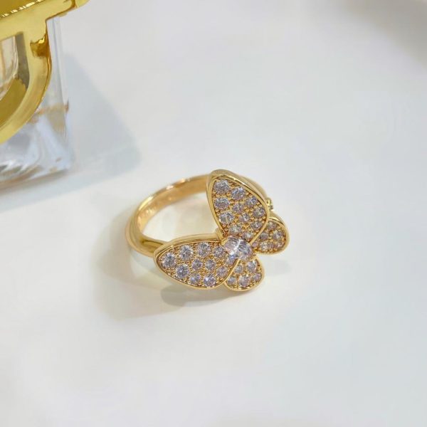 réplica,joyas,joyería,1:1,replica,fake,lujo,barato [Edición superior] Anillo de mariposa de la serie Van Cleef & Arpels Deux Papillons