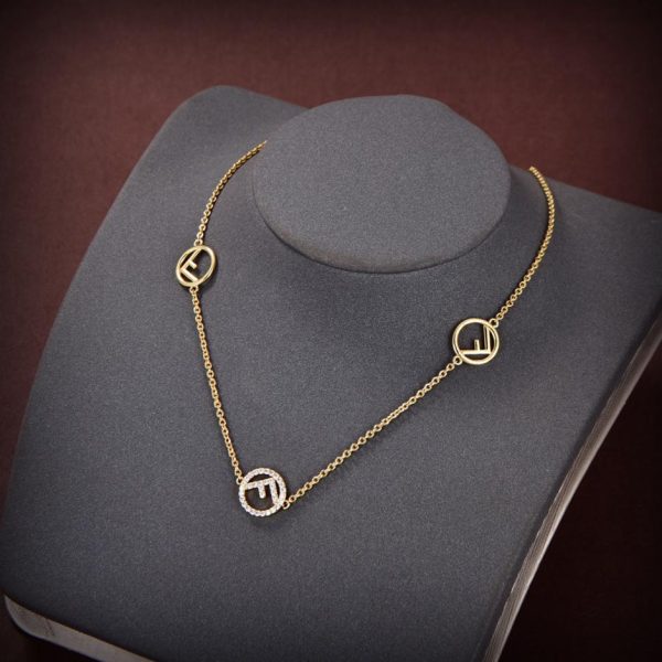 réplica,joyas,joyería,1:1,replica,fake,lujo,barato collar con logo FENDI