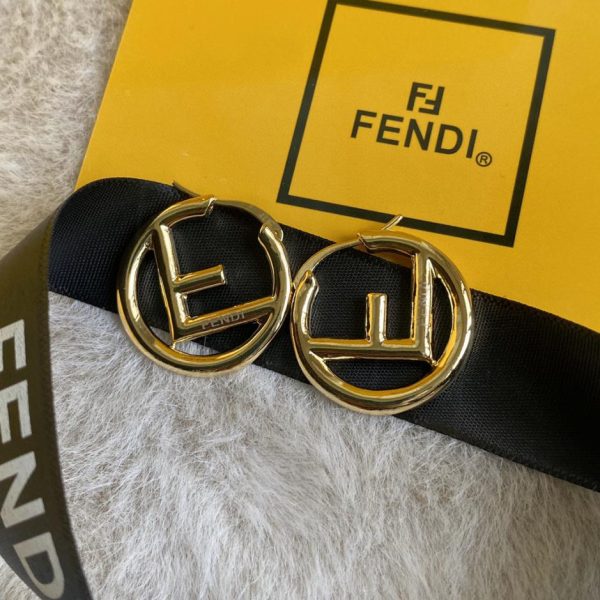 réplica,joyas,joyería,1:1,replica,fake,lujo,barato Pendientes con forma de F y diamantes huecos de Fendi