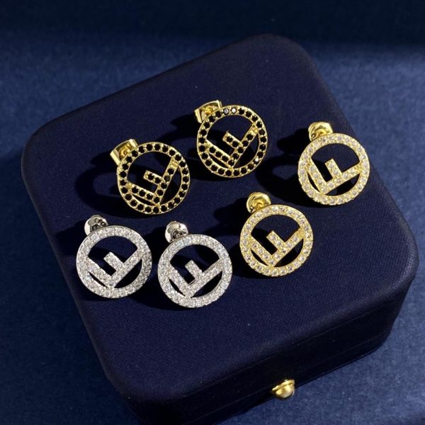 réplica,joyas,joyería,1:1,replica,fake,lujo,barato Pendientes con letra y logo de Fendi