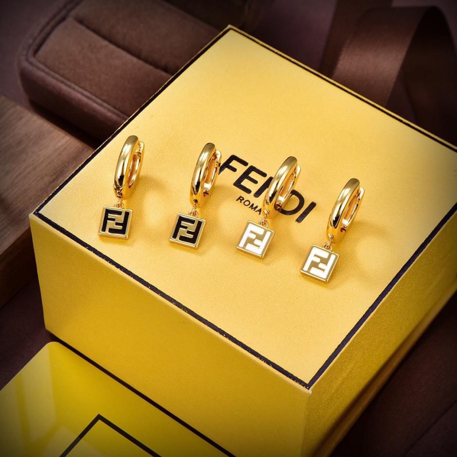 réplica,joyas,joyería,1:1,replica,fake,lujo,barato pendientes con logo FENDI