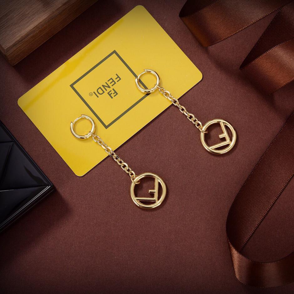 réplica,joyas,joyería,1:1,replica,fake,lujo,barato pendientes con logo FENDI