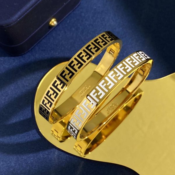 réplica,joyas,joyería,1:1,replica,fake,lujo,barato Anillo de pulsera con letra F doble serie FENDI