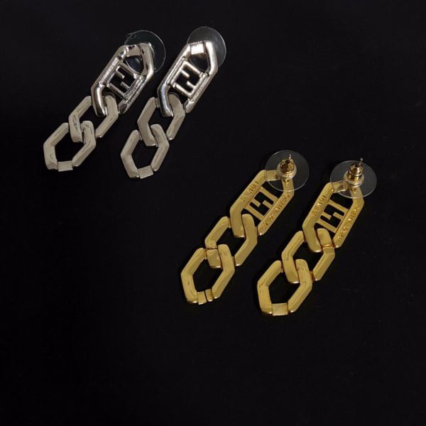 réplica,joyas,joyería,1:1,replica,fake,lujo,barato Pendientes con monograma de diamantes de Fendi