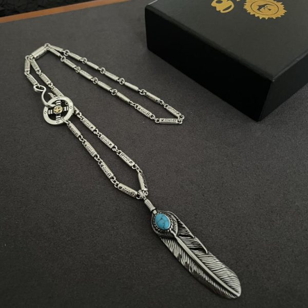 réplica,joyas,joyería,1:1,replica,fake,lujo,barato [Versión superior] colgante de pluma Goro Takahashi de goro, collar clásico con letras de bambú Takahashi
