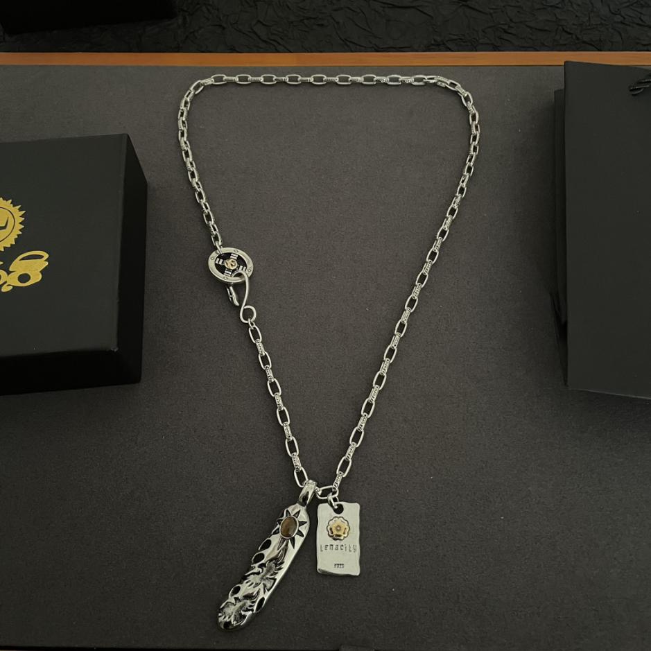 réplica,joyas,joyería,1:1,replica,fake,lujo,barato [Versión superior] colgante doble de pluma Goro Takahashi de goro, collar clásico con letras de bambú Takahashi