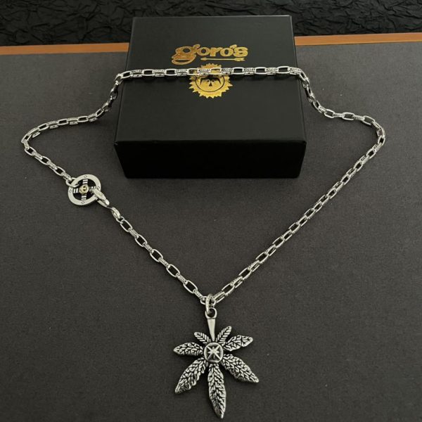 réplica,joyas,joyería,1:1,replica,fake,lujo,barato [Versión superior] colgante de hoja de Goro Takahashi de goro, collar de letras clásico Takahashi