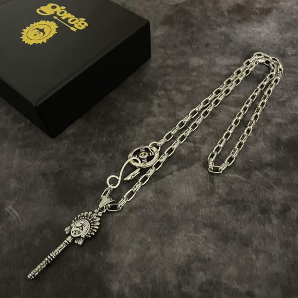réplica,joyas,joyería,1:1,replica,fake,lujo,barato [Versión superior] Collar con colgante doble de plumas Goro Takahashi de goro