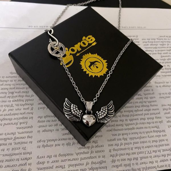 réplica,joyas,joyería,1:1,replica,fake,lujo,barato [Versión superior] Collar con colgante de ángel Goro Takahashi de goro, collar con letras clásicas Takahashi