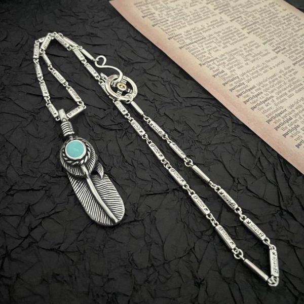 réplica,joyas,joyería,1:1,replica,fake,lujo,barato [Versión superior] Collar con colgante doble de plumas Goro Takahashi de goro