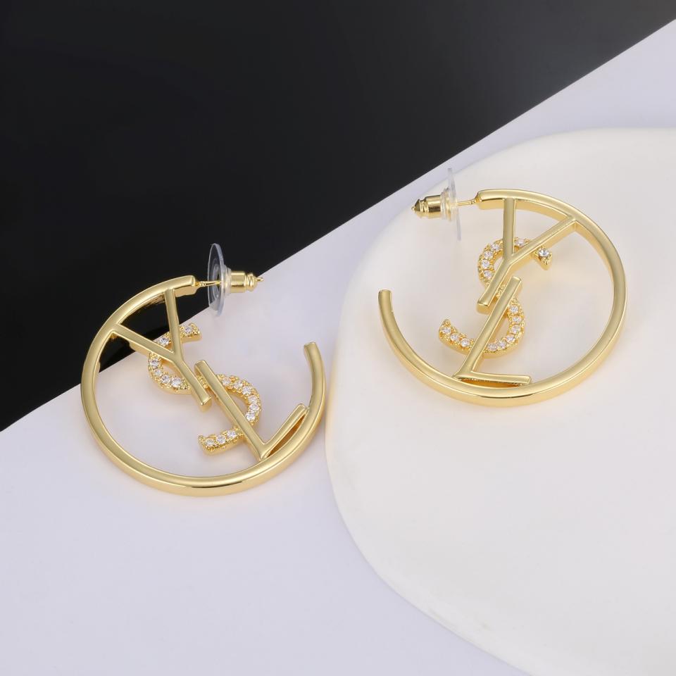 réplica,joyas,joyería,1:1,replica,fake,lujo,barato aretes de aro YSL
