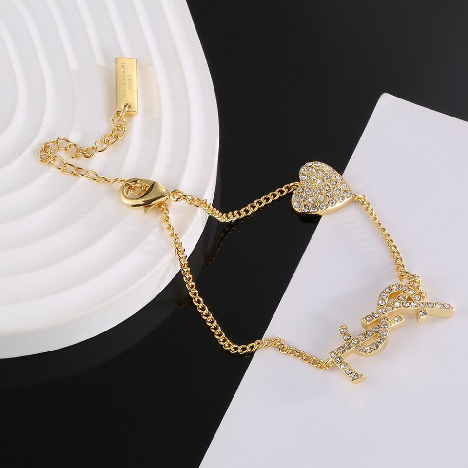 réplica,joyas,joyería,1:1,replica,fake,lujo,barato Pulsera YSL con colgante de letra