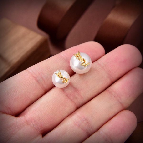 réplica,joyas,joyería,1:1,replica,fake,lujo,barato pendientes de perlas YSL