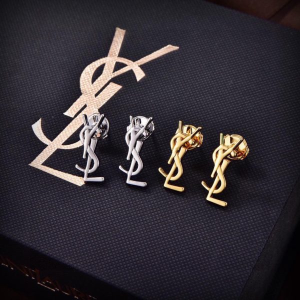 réplica,joyas,joyería,1:1,replica,fake,lujo,barato pendientes con letras YSL