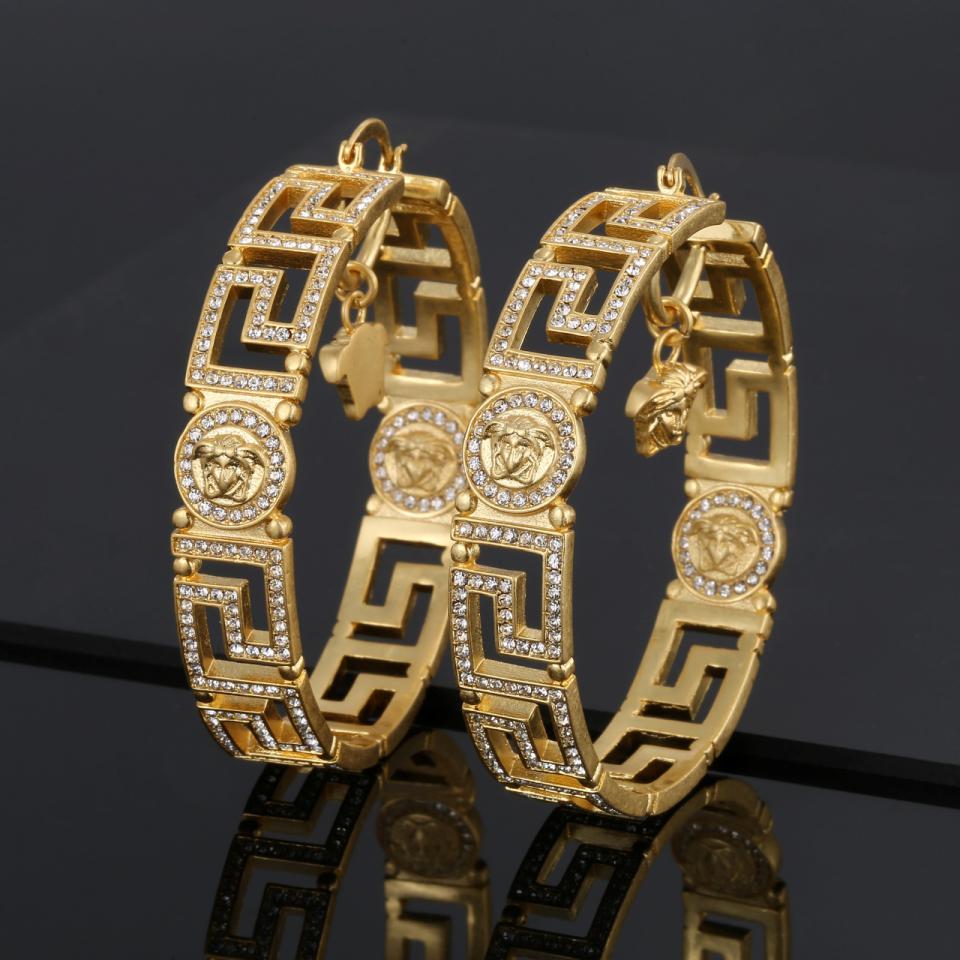 réplica,joyas,joyería,1:1,replica,fake,lujo,barato Pendientes con relieve de cara de Versace