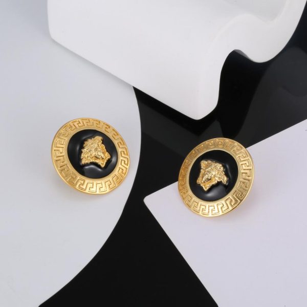 réplica,joyas,joyería,1:1,replica,fake,lujo,barato Pendientes con relieve de cara de Versace
