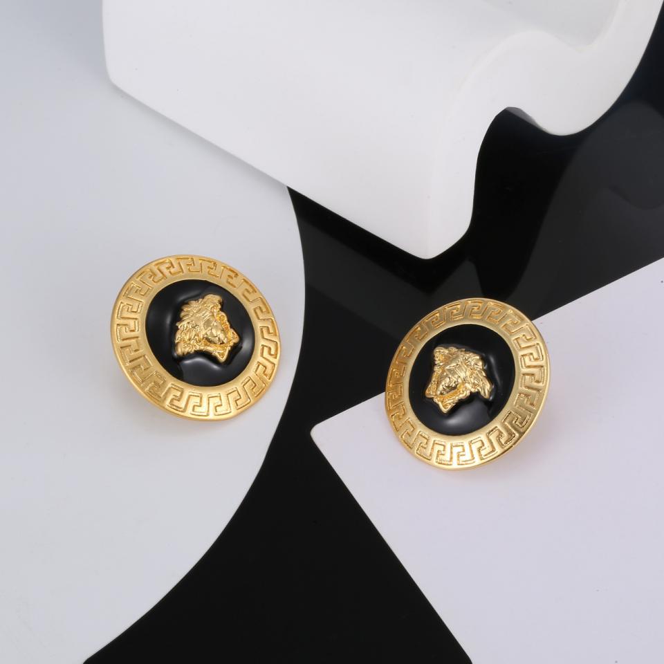 réplica,joyas,joyería,1:1,replica,fake,lujo,barato Pendientes con relieve de cara de Versace
