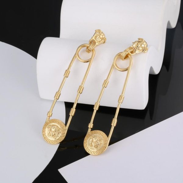 réplica,joyas,joyería,1:1,replica,fake,lujo,barato Pendientes Versace con pasador grande