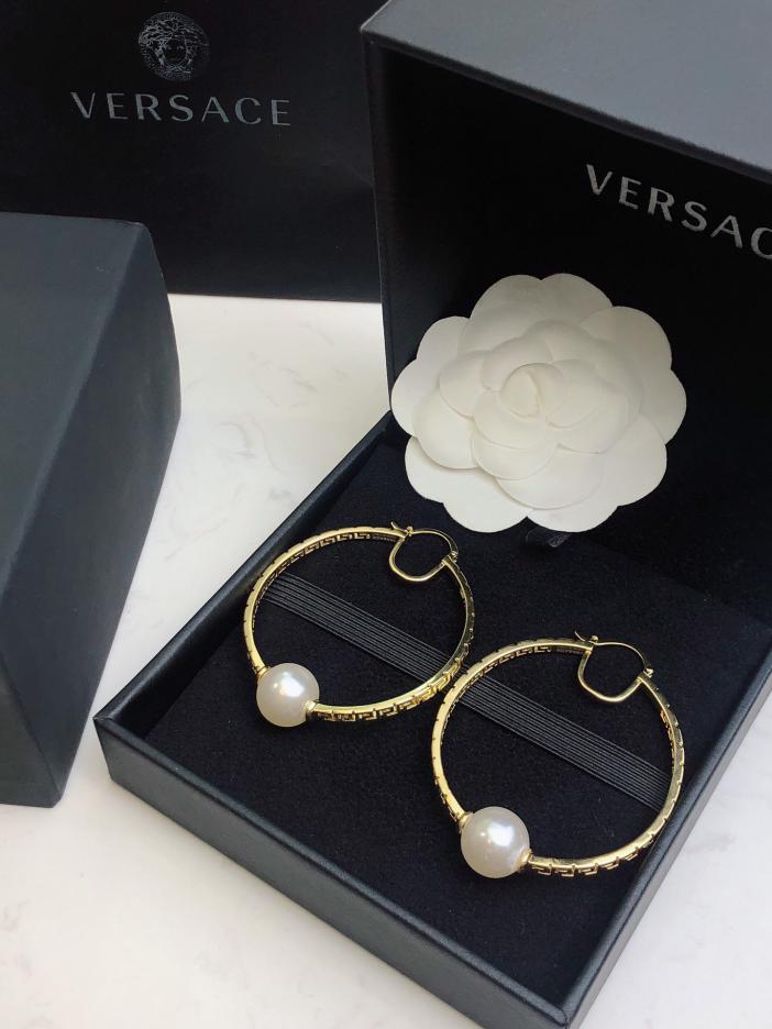 réplica,joyas,joyería,1:1,replica,fake,lujo,barato Pendientes Versace metalizados