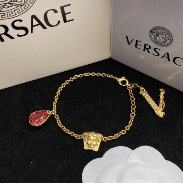 réplica,joyas,joyería,1:1,replica,fake,lujo,barato pulsera de diamantes con cabeza de Versace