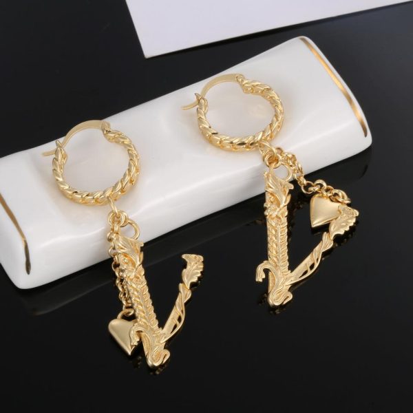 réplica,joyas,joyería,1:1,replica,fake,lujo,barato Pendientes Versace de oro