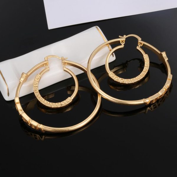 réplica,joyas,joyería,1:1,replica,fake,lujo,barato Pendientes con relieve de cara de Versace