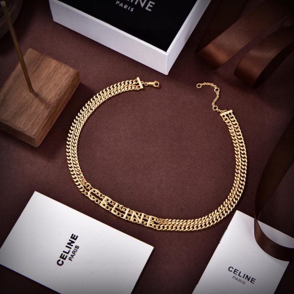 réplica,joyas,joyería,1:1,replica,fake,lujo,barato Collar con letras nuevas de Celine