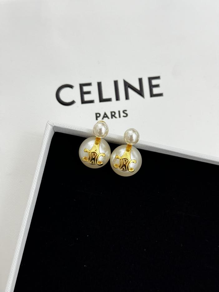 réplica,joyas,joyería,1:1,replica,fake,lujo,barato Celine últimos pendientes de perlas