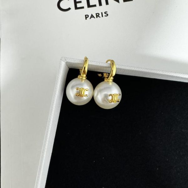 réplica,joyas,joyería,1:1,replica,fake,lujo,barato Celine últimos pendientes de perlas