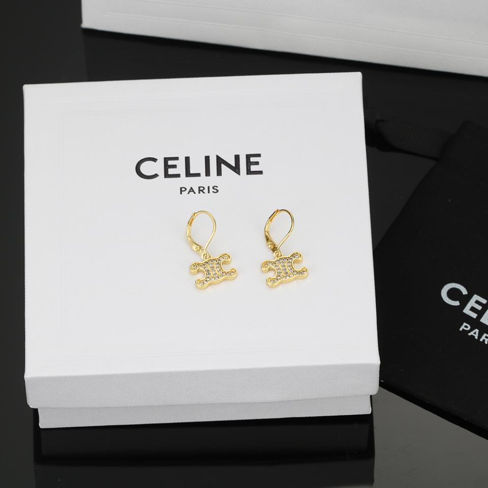 réplica,joyas,joyería,1:1,replica,fake,lujo,barato Pendientes Celine con candado nuevo