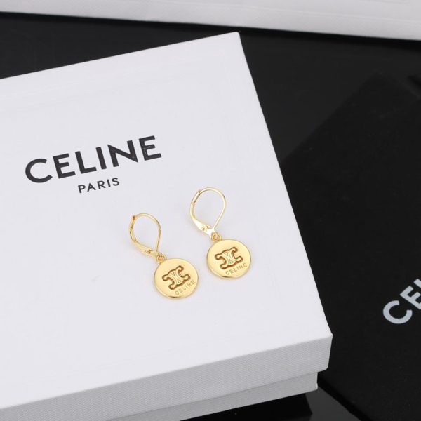 réplica,joyas,joyería,1:1,replica,fake,lujo,barato Pendientes redondos con textura medieval Celine