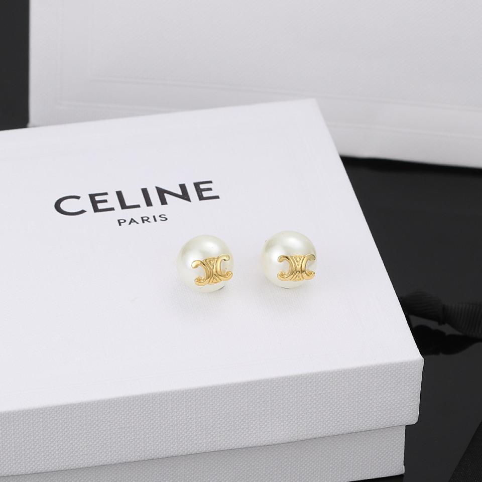 réplica,joyas,joyería,1:1,replica,fake,lujo,barato Celine nuevos pendientes de perlas Caixuanmen