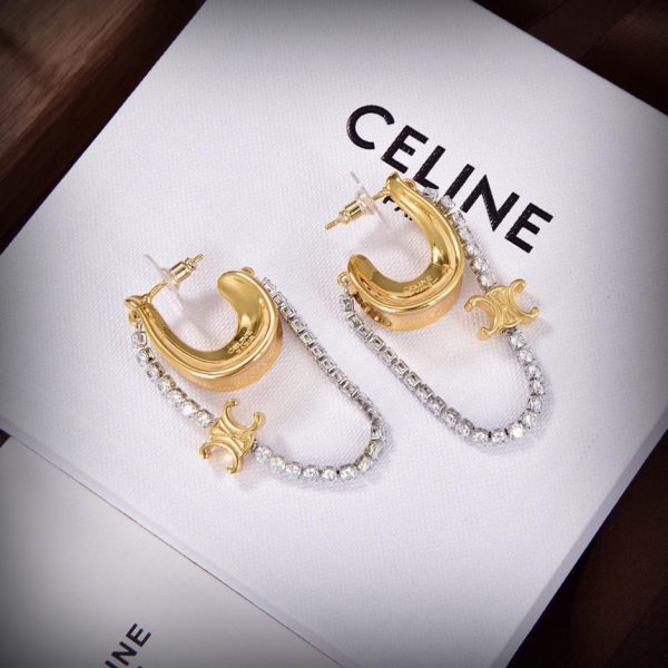 réplica,joyas,joyería,1:1,replica,fake,lujo,barato Pendientes Celine con una sola cuenta Arco de Triunfo