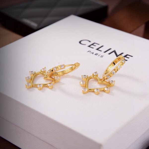 réplica,joyas,joyería,1:1,replica,fake,lujo,barato Celine nuevos pendientes dorados de amor
