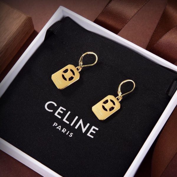 réplica,joyas,joyería,1:1,replica,fake,lujo,barato Pendientes Celine nuevos de oro
