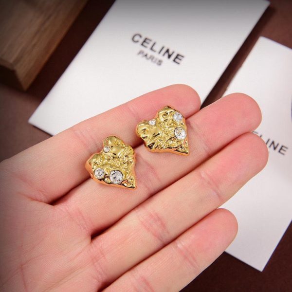 réplica,joyas,joyería,1:1,replica,fake,lujo,barato Celine nuevos pendientes en forma de corazón