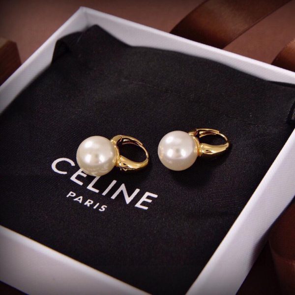 réplica,joyas,joyería,1:1,replica,fake,lujo,barato Pendientes de perlas de oro nuevo Celine