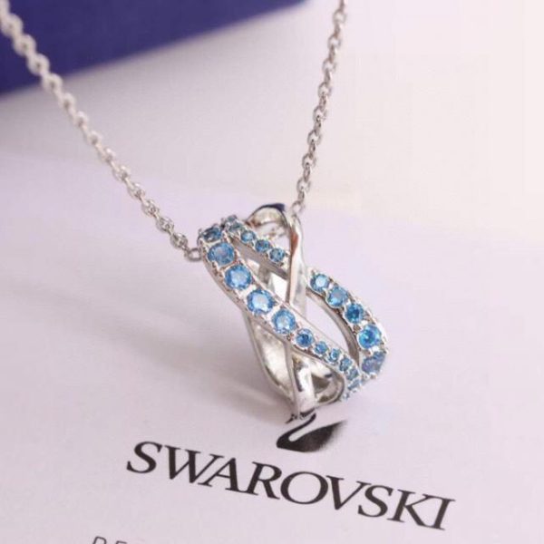 réplica,joyas,joyería,1:1,replica,fake,lujo,barato collar de diamantes azules swarovski