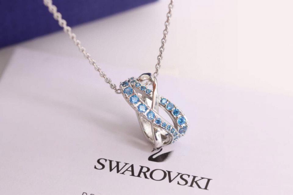 réplica,joyas,joyería,1:1,replica,fake,lujo,barato collar de diamantes azules swarovski