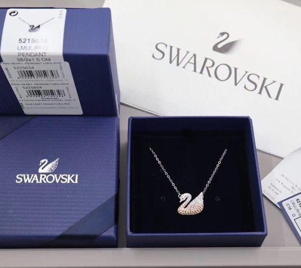 réplica,joyas,joyería,1:1,replica,fake,lujo,barato Collar de cisne graduado de Swarovski